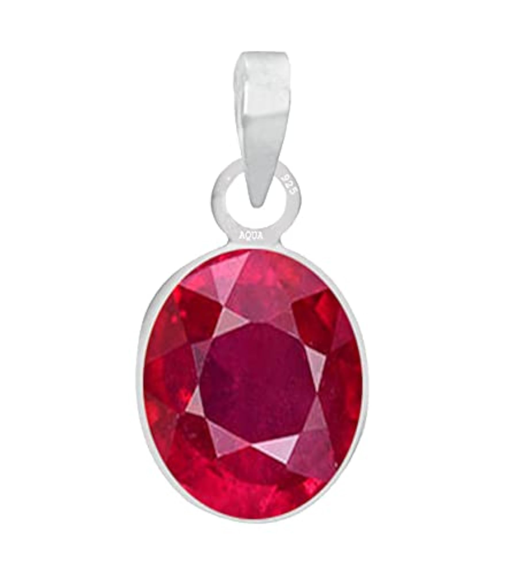 Sterling Silver Ruby Pendant, Astrological Gift